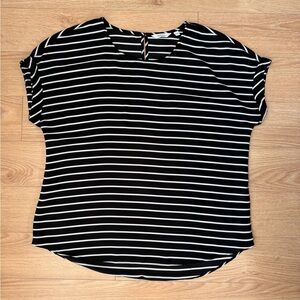 REITMANS Blqck and White Striped Blouse